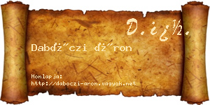 Dabóczi Áron névjegykártya