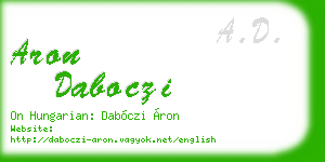 aron daboczi business card